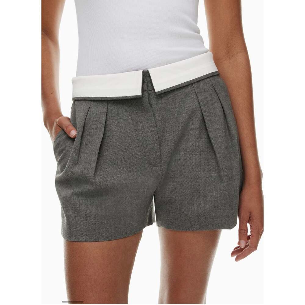 NWOT Aritzia Babaton Bureau Short Women’s 10 Heather Grey Wool Pleated